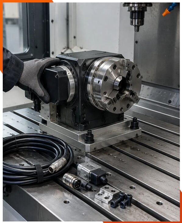 Установка четвертой оси на станок с ЧПУ в Губкине